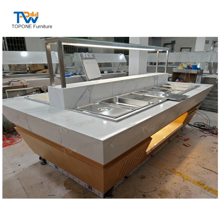 Commercial Combination Salad Buffet bar showcase Table Modern Hotel Sushi Buffet Counter Design