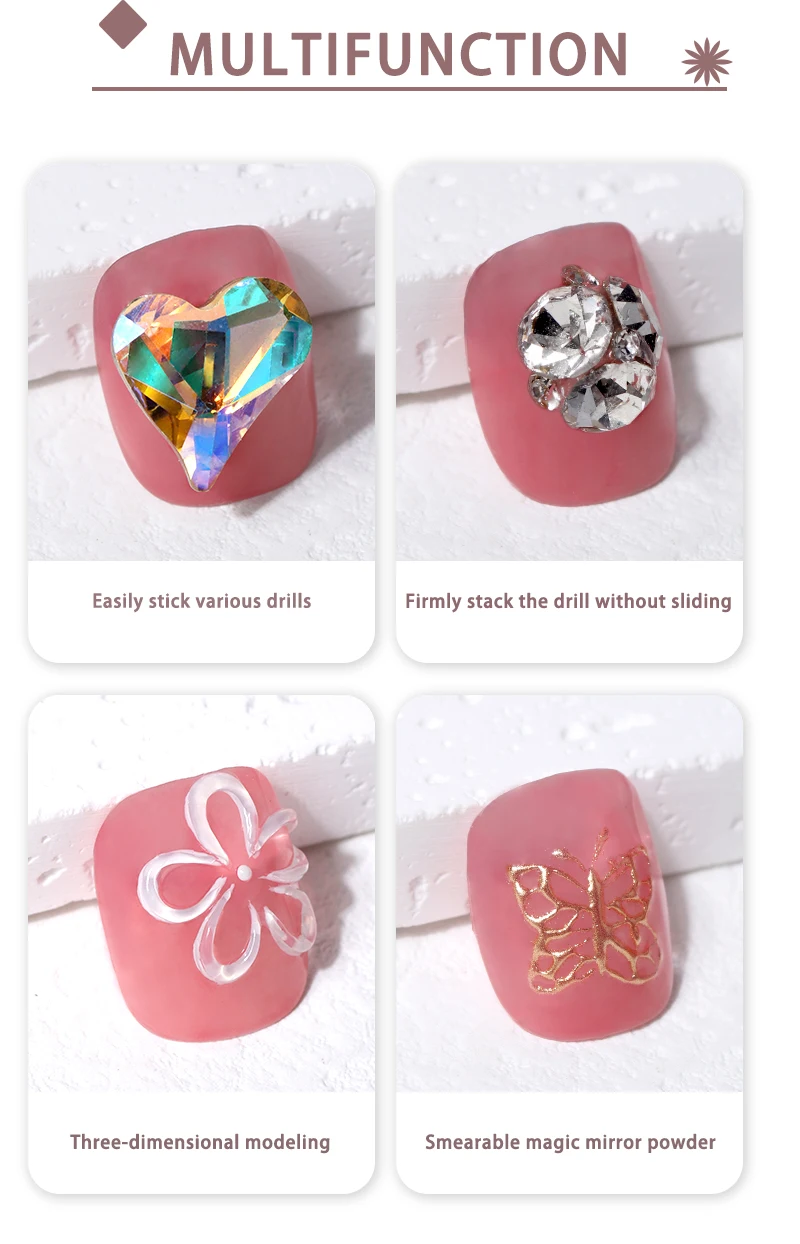 Hs Nail Art Super Sticky Rhinestone Uv Gel Adhesive Diamond 10g Glue