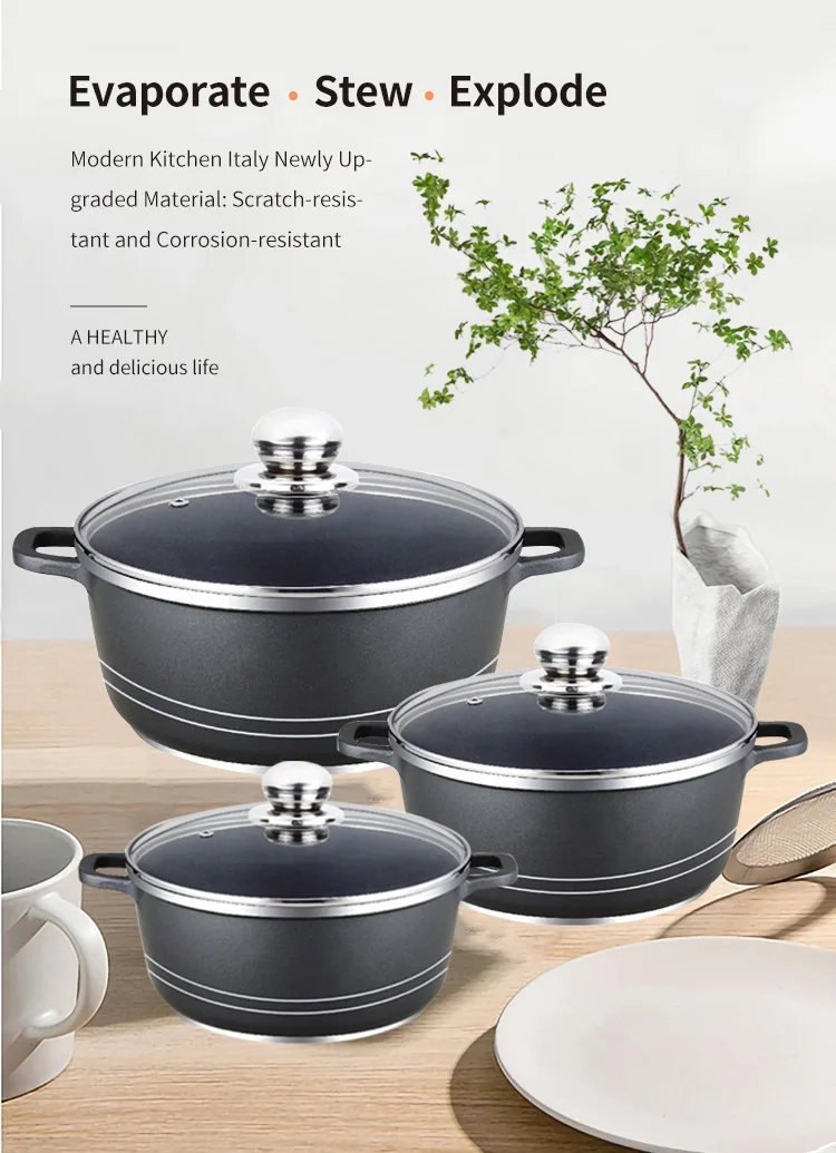 Aluminum Cooking Pot Nonstick Cookware Set Household Induction Soup