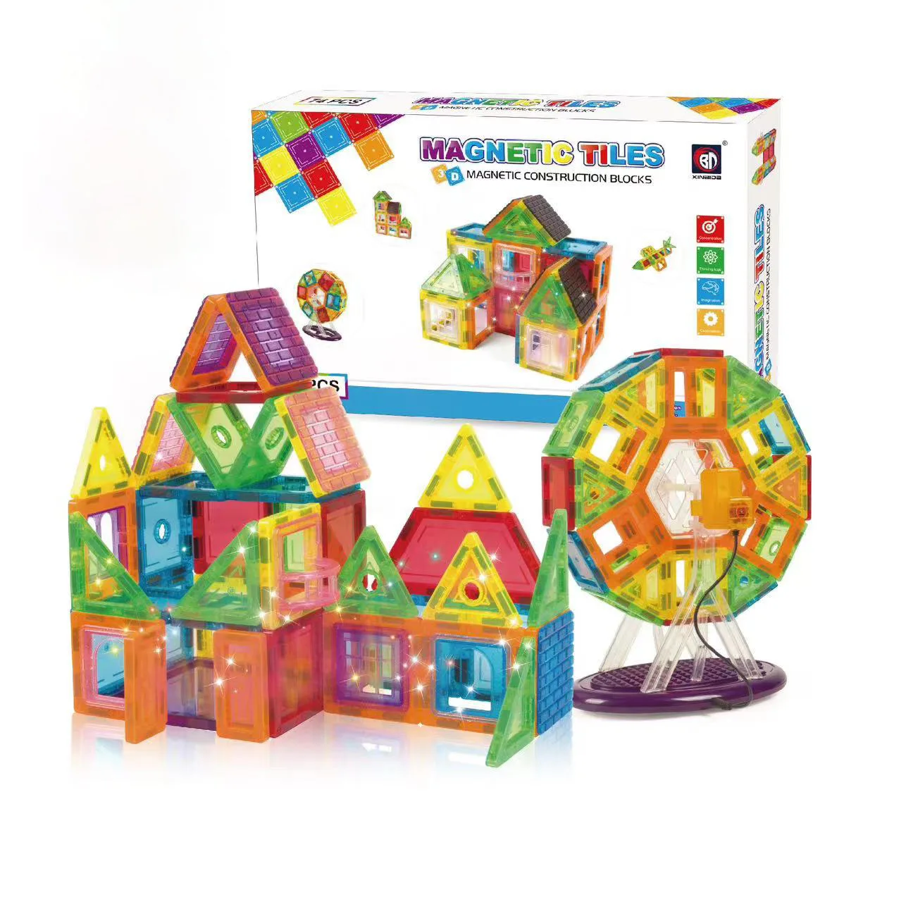 Magnetic Learning Educational Toys 3d Colorful Magnetic Building Blocks ...