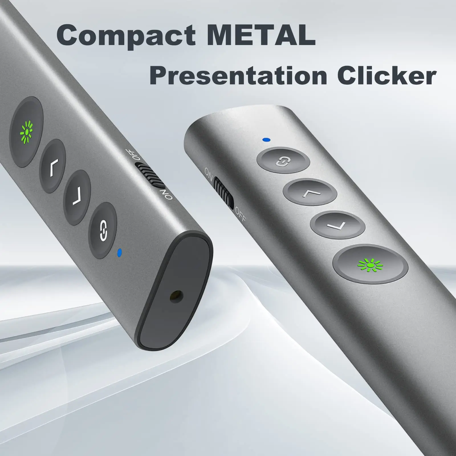 Remote Presentation Clicker Long Range Rechargeable Presentation with Green Laser Pointer Clicker for PowerPoint Presentation