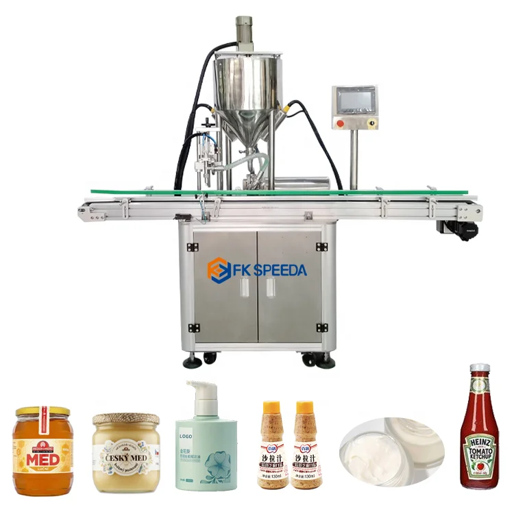 Automatic Desktop Single Diving Head Rotor Pump Food Jam Cosmetic Cream Paste Filling Machine