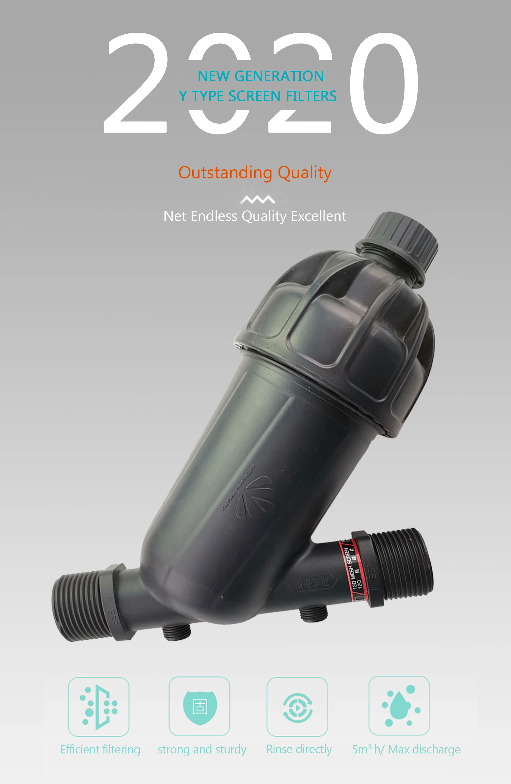 1'' Y Type Farm Irrigation Filters Disc Filter 120 Mesh Drip Irrigation