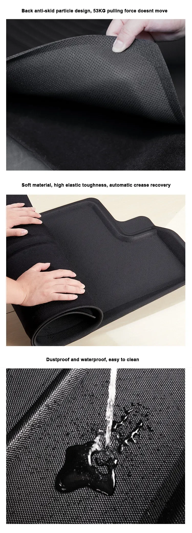 2022 Black 2024 Tesla Model 3 All Weather Car Floor Mat Tpe Car Mat For