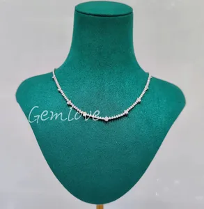 Luxury Women's Diamond Necklace - 18K Gold Lab-Grown Round Diamond Wedding Necklace - Fashion Jewelry Accessories