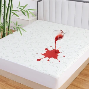 Queen Size and Double Bed Mattress Protector Bamboo Fiber Anti-Allergy Stay Dry Cover