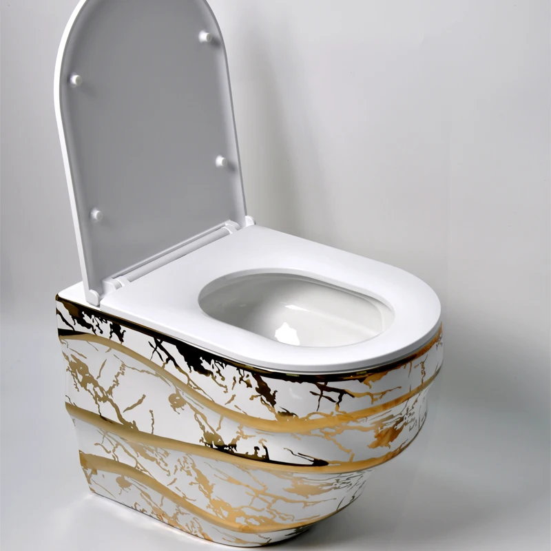 Creation Trend Modern Style Wall Mounted Gold Ceramic Wall Hung Wc Toilet For Customized Buy