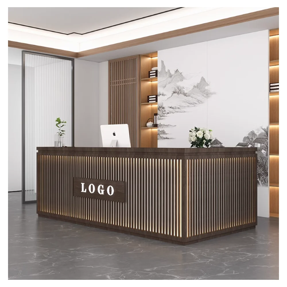 Prima High Quality Factory Customized Reception Desk Natural Stone Reception Desk Cashier Counter Reception Desk