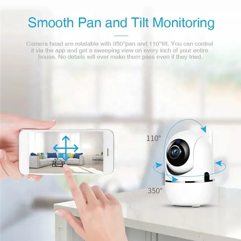 Smart Wifi Camera RTZ Rotation Human Detection and Tracking Remote Alarm Push Two Way Audio hd Wifi Camera Ip
