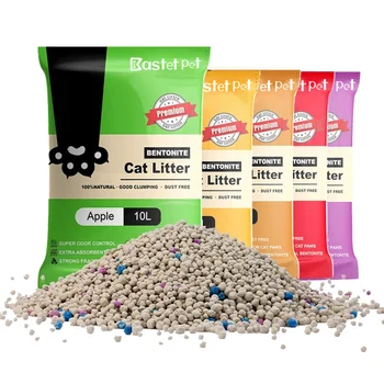 OEM Manufacturers 100% Natural Sodium Bentonite Cat Litter Lemon Scent Odour Lock Strong Dust Free Ball cat litter factory