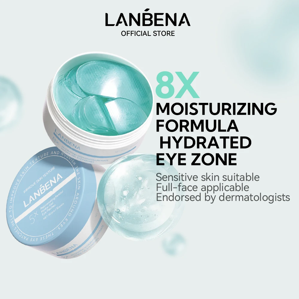 LANBENA Eye Masks for Dark Circle Collagen Eye Patches 60pcs OEM Private Label for Women manufacture
