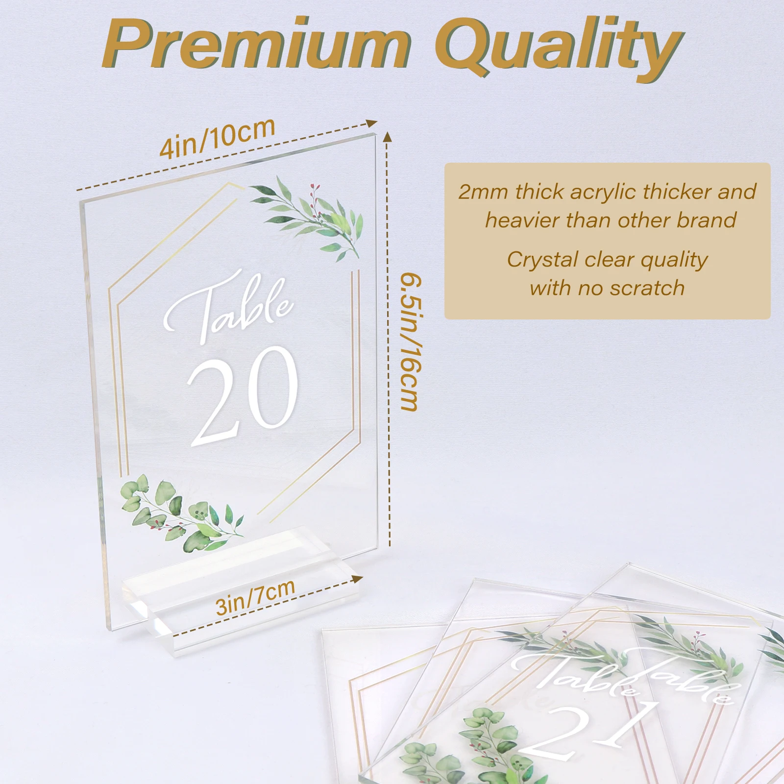 Ourwarm Rectangle Centerpiece Decorations Clear Sign Cards Holders Acrylic Wedding Table Number