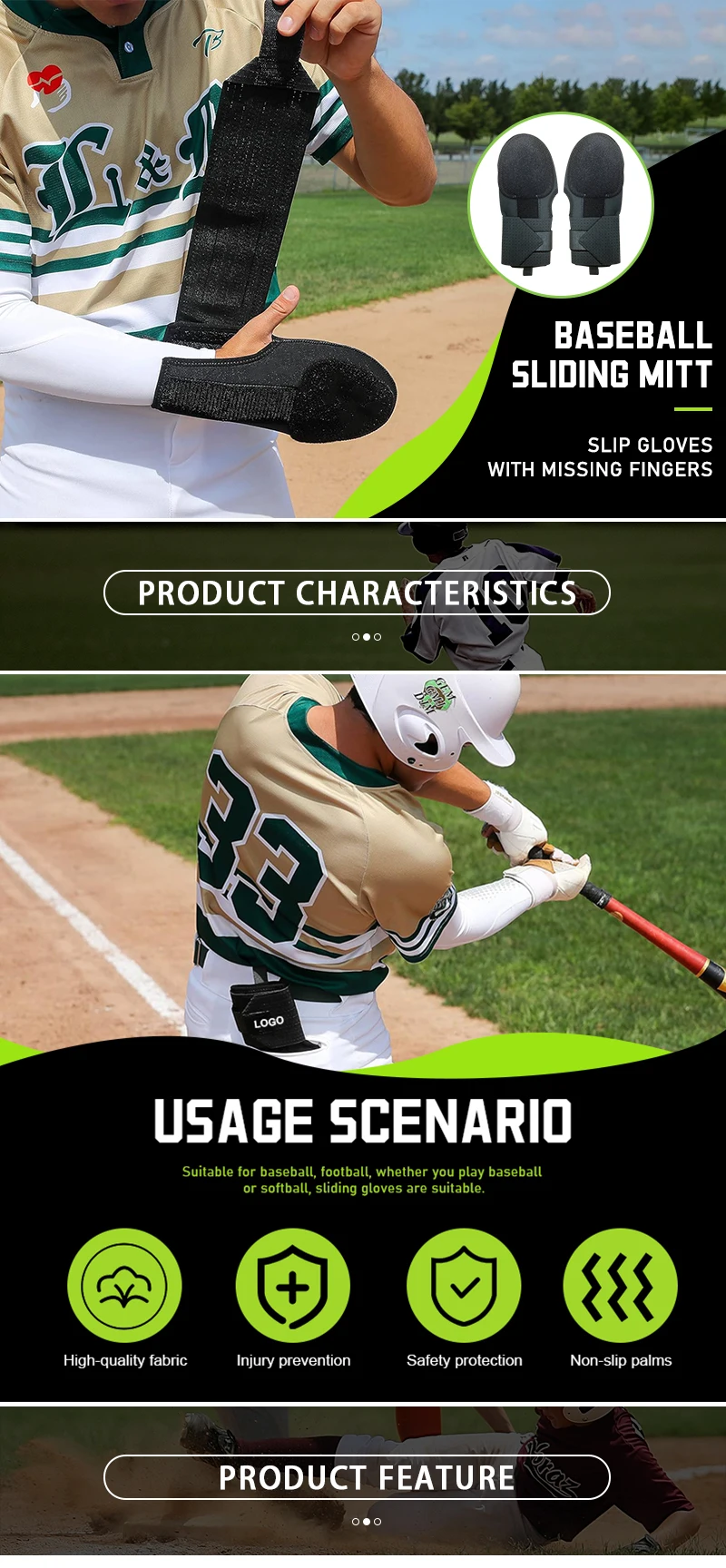 Kopusbaseball Sliding Glove Training Fingers Safe Protection Neoprene