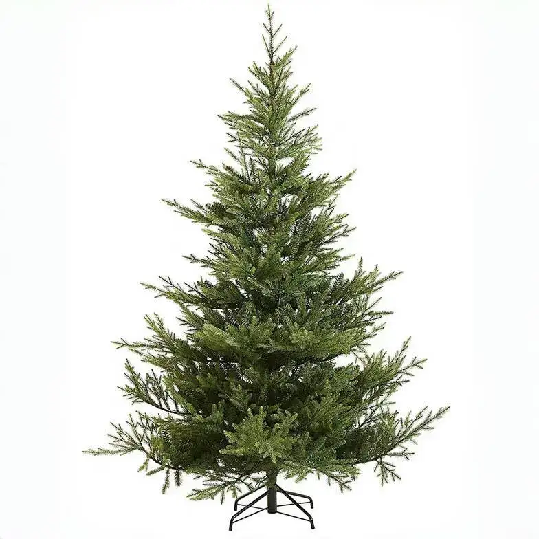 Customized Size New Style PE+PVC Mixed Hinged Christmas Tree Natural Shape Artificial Standing Base Popular Decorative Use