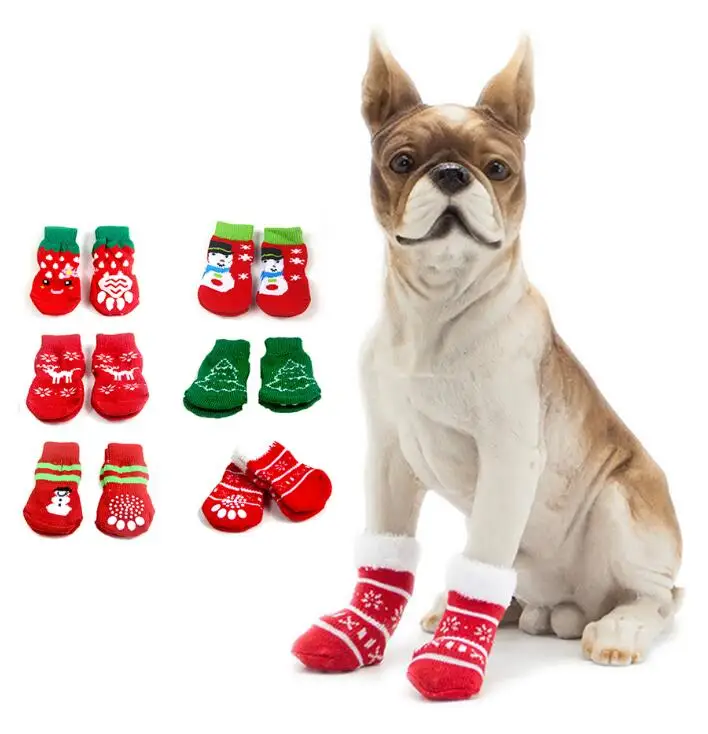 Calcetines De Punto Con Forma De Copo De Para Perro,Navidad,Año Nuevo - Buy Calcetines Para Mascotas,Calcetines Antideslizantes Para Perros,Calcetines Antideslizantes Para Perros Product on