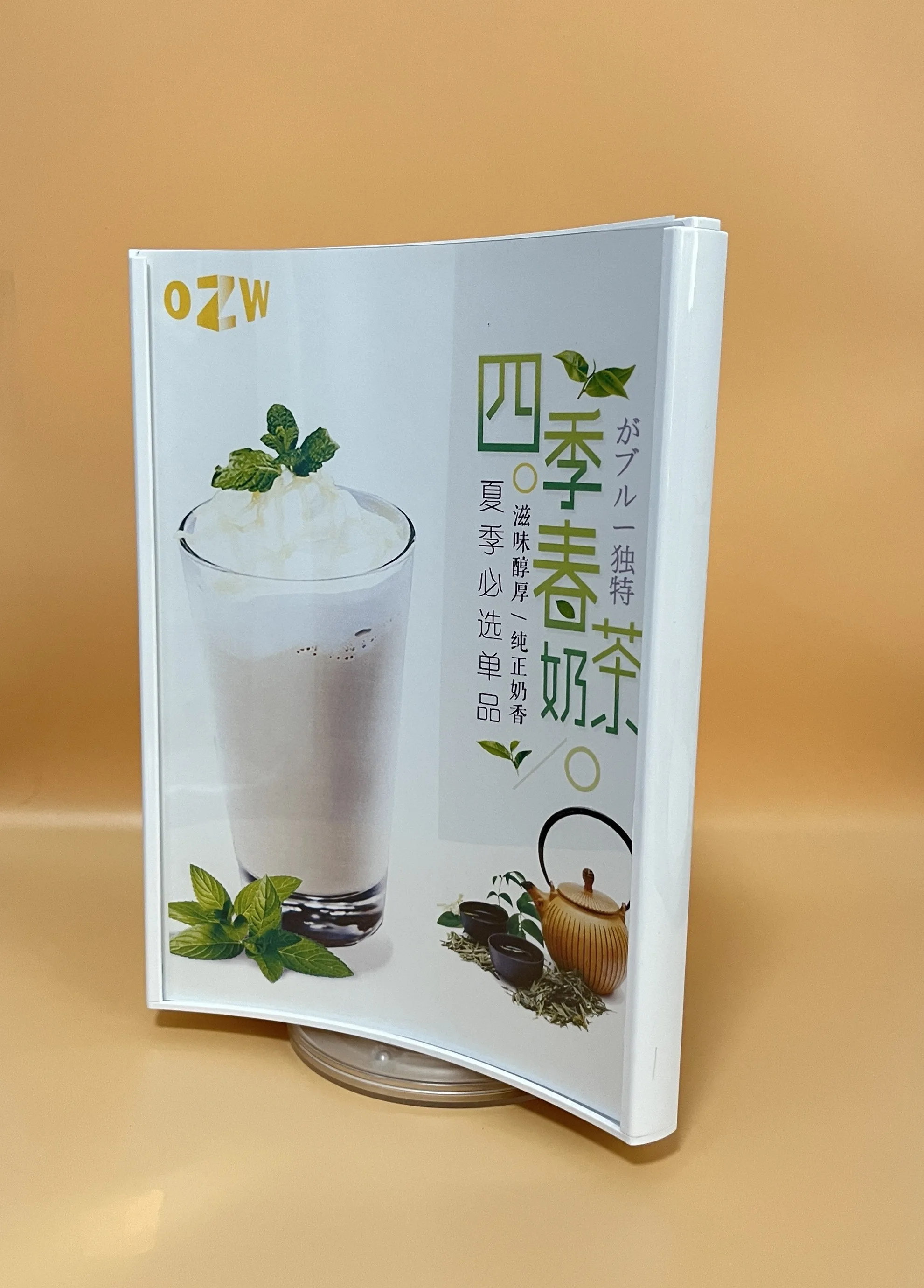 Factory Rotating Desktop Clear Acrylic Triangle Table Stand Menu Holder 3 Sides Table Sign Holders Display Stand for Promotion