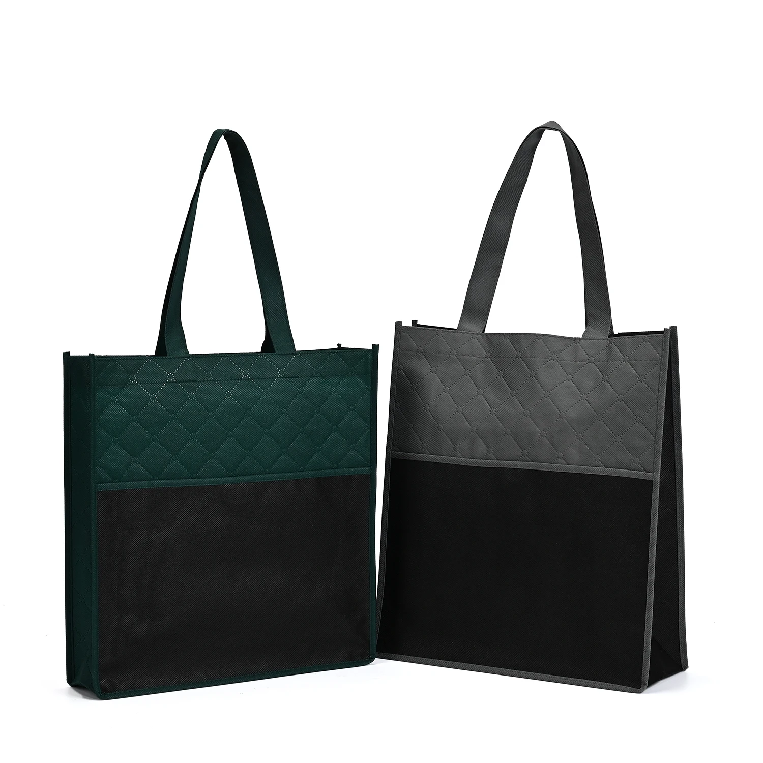 Custom Logo Biodegradable Multifunctional Nonwoven Reusable Shopping Bags for Supermarket Exhibition Clothing Wine Gift Packing details