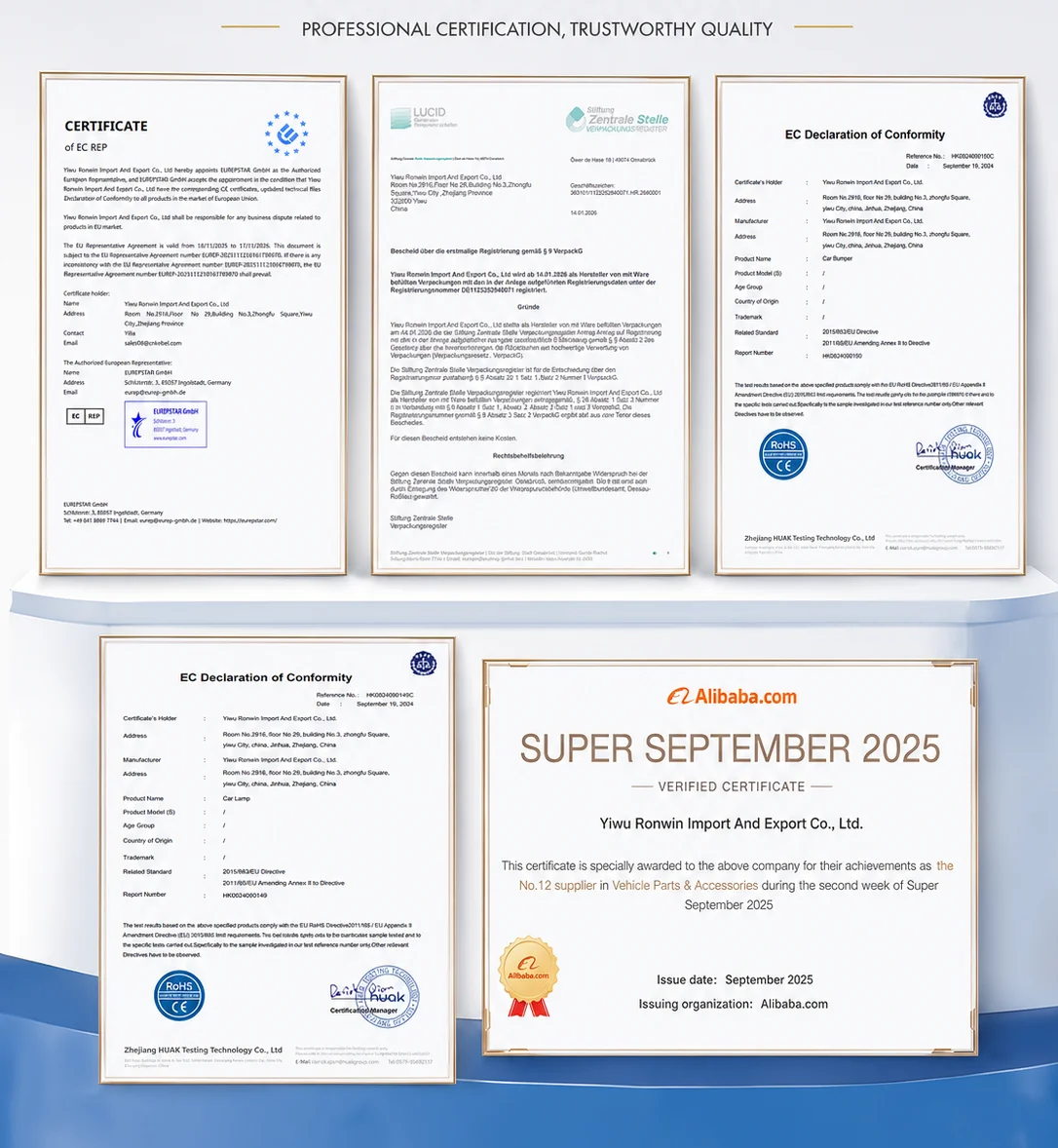 Our Certificate