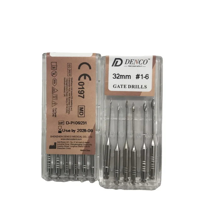 New Product Denco Gate Drills 32mm #1-6 Dental Root Canal Treatment Be In Best Sale