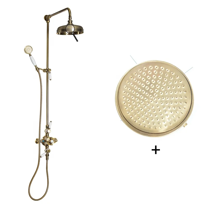 Traditional Brass Dual Function Exposed Thermostatic Shower System details