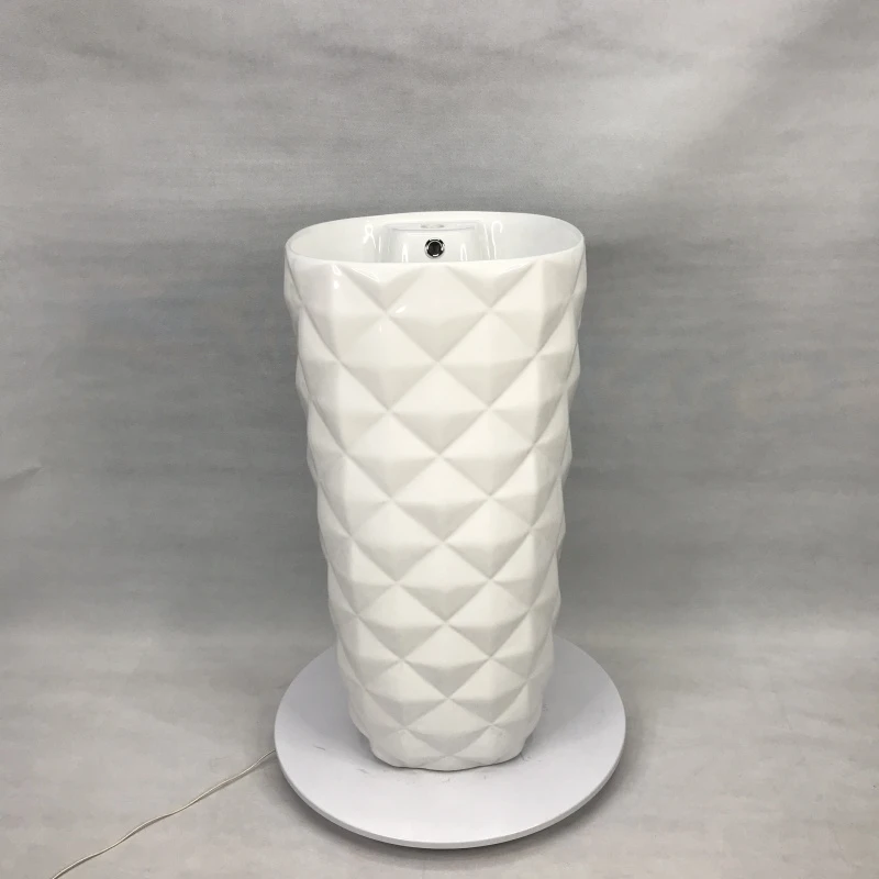 Popular Hotel Ceramic Wash Basin  Sanitary Ware Basin Freestanding Pedestal Sink Ceramic Basin With Durian Surface