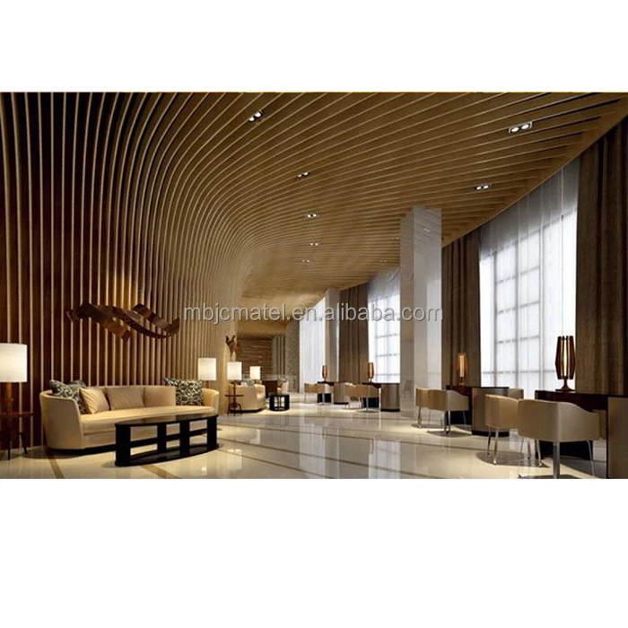 Grate Suspend Ceil Grid Surface Mount Strip Design Tube square Panel Screen Ceiling Aluminum S-strip Ceiling