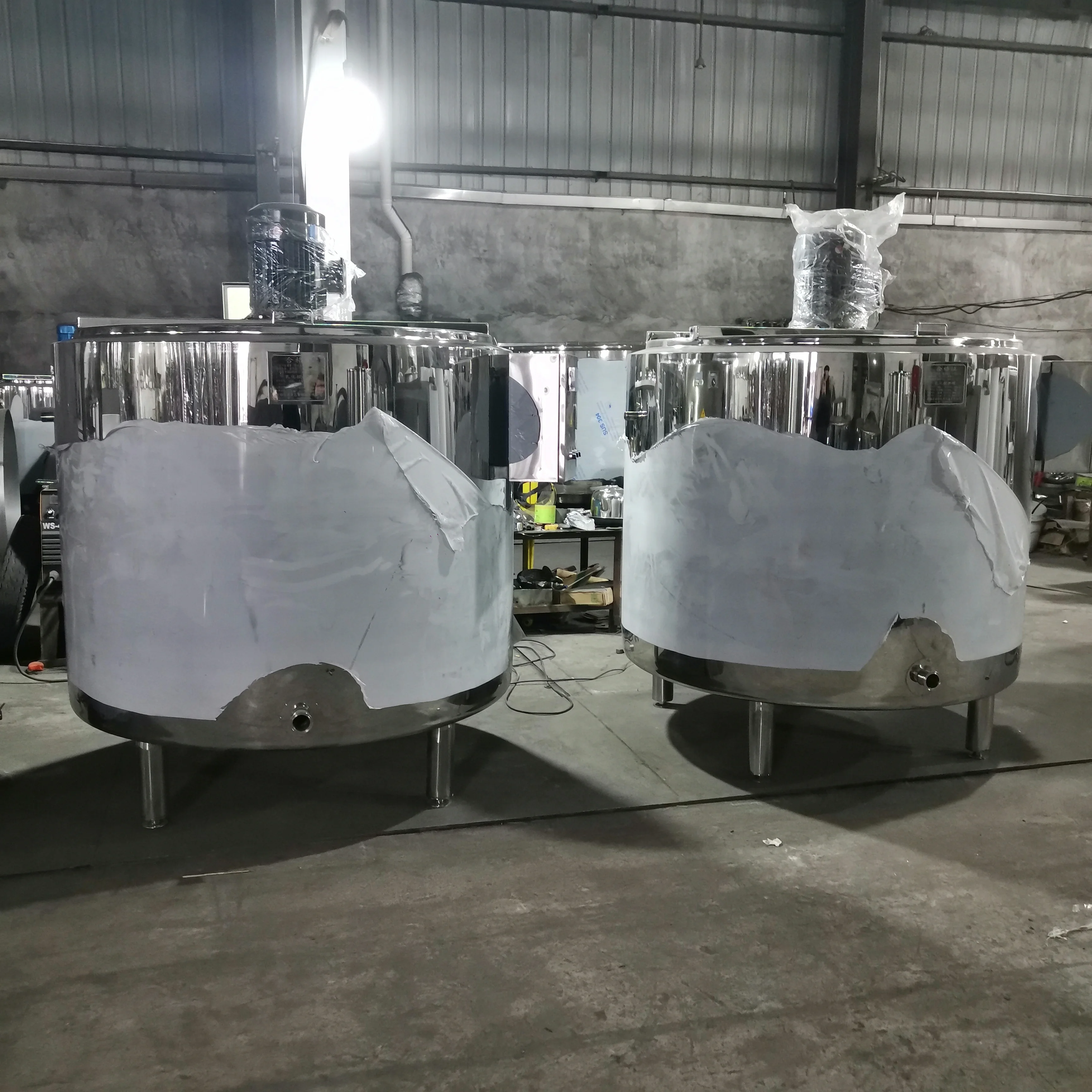 Fruit Juice Beverage Blending Machine  Double Jacket Mixing Tank Sauce Jam Ketchup Industrial Electric Heating Mixing Tanks