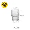Vaso de cristal apilable con textura de puntos, transparente, 200 ml