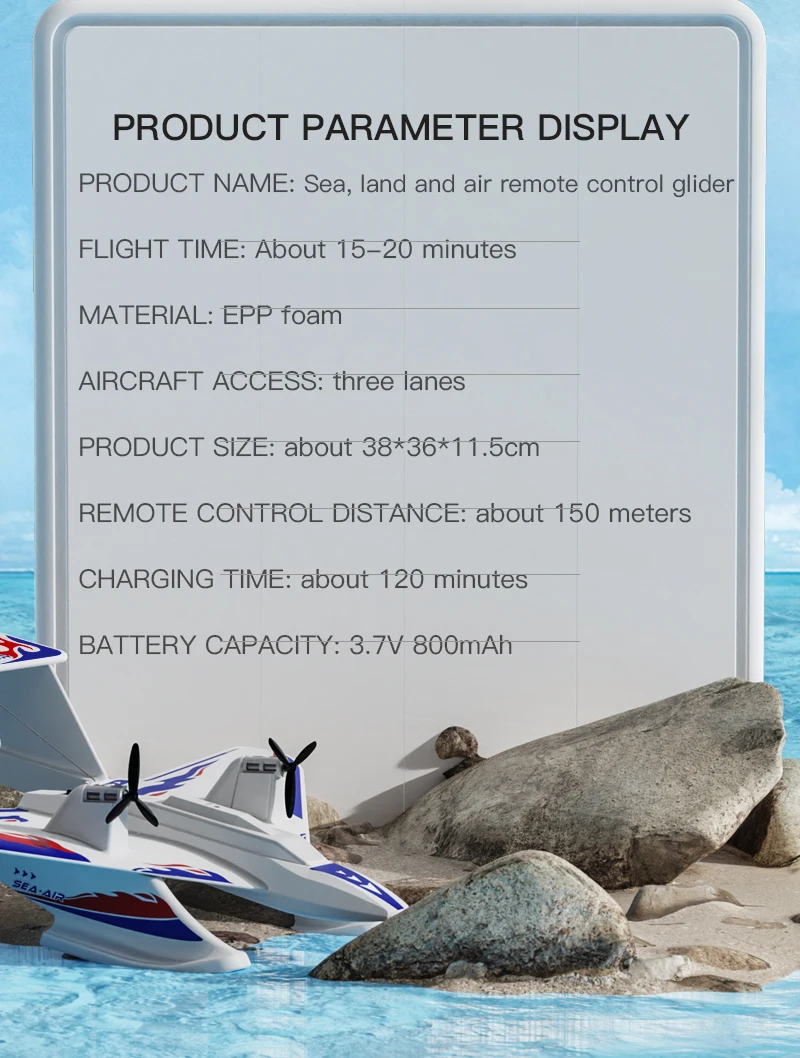 HOSHI KFPLAN KF701 2.4G Remote Control RC Airplane Amphibious Radio Control Glider Fixed Wing EPP Material Outdoor Toys for Kids
