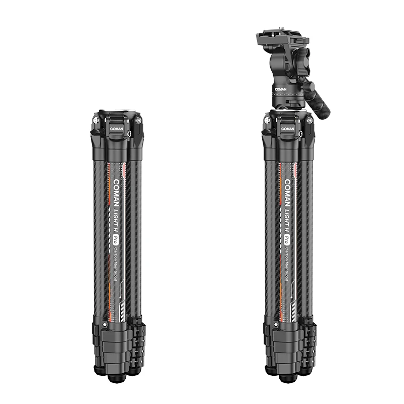 COMAN Light H Pro Professional Mobile Carbon Fiber Lightweight High Quality Portable Tripod for Camera