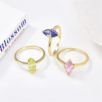 Blossom CS Jewelry's European American 18K Gold Plated 925 Silver AAA Zircon Rings with CZ Women Trendy Fine Engagement Party