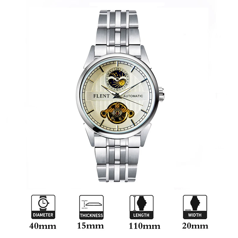 Good Performance Custom Logo 3 ATM Waterproof Automatic Diver Dive Mechanical Man Mens Tuna Calendar Watch Wristwatches Case Men