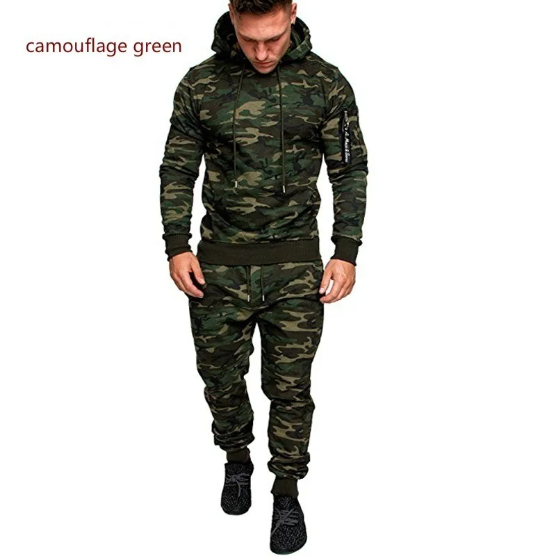 Latest Design Fashion Men's Camouflage Long Sleeve Hoodies + Pants Set ...
