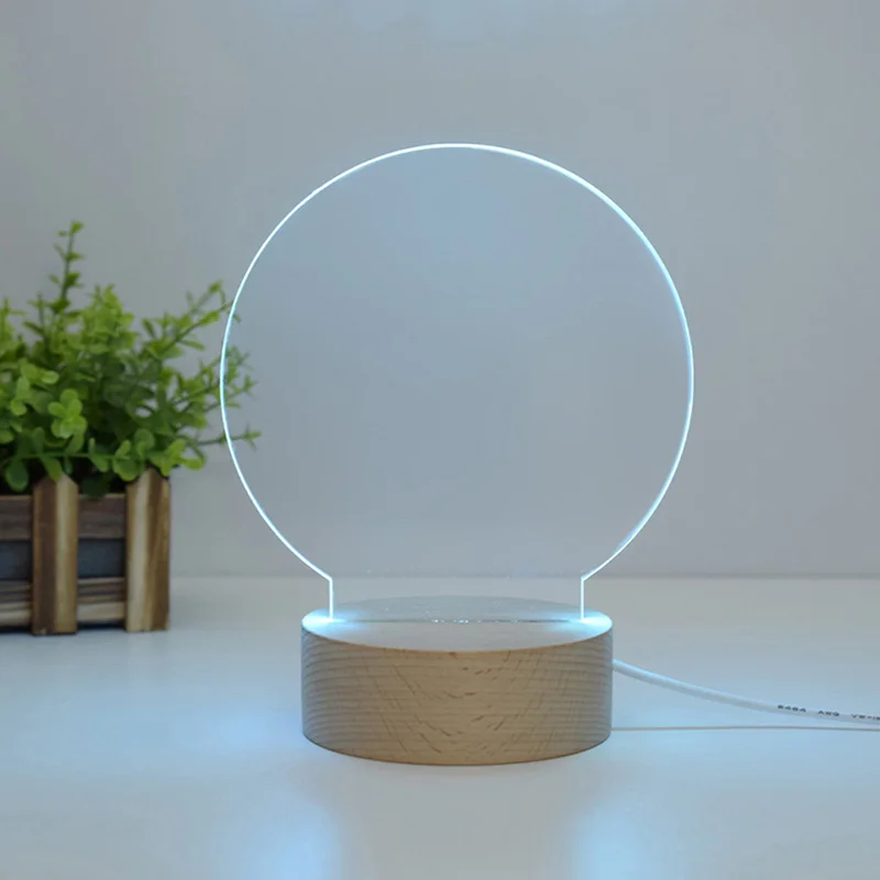 Australia Hot Selling Customized Diy Wood Usb Wooden Base Lamp Led 3d
