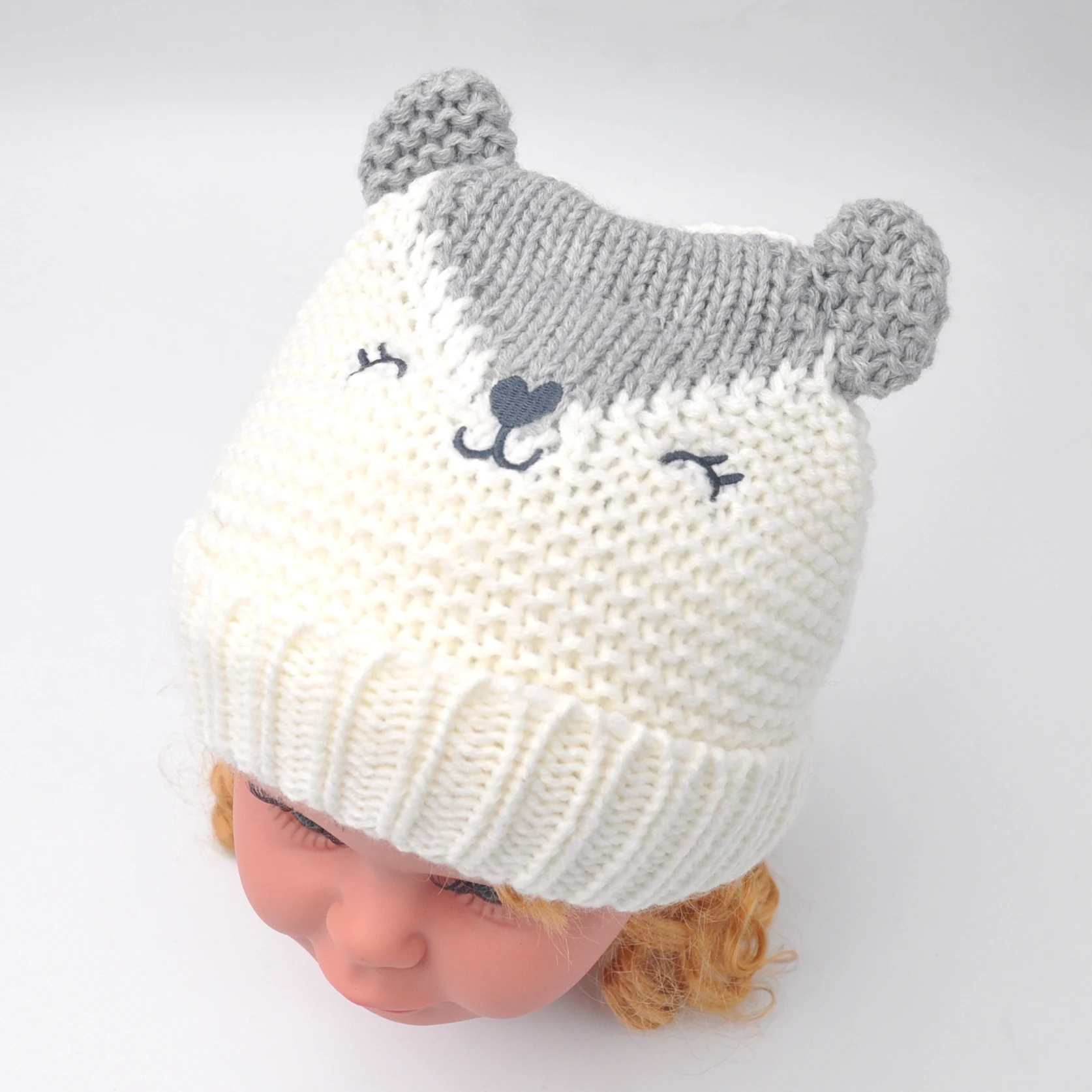 Зимняя теплая зимняя шапка для малышей вязаная бини