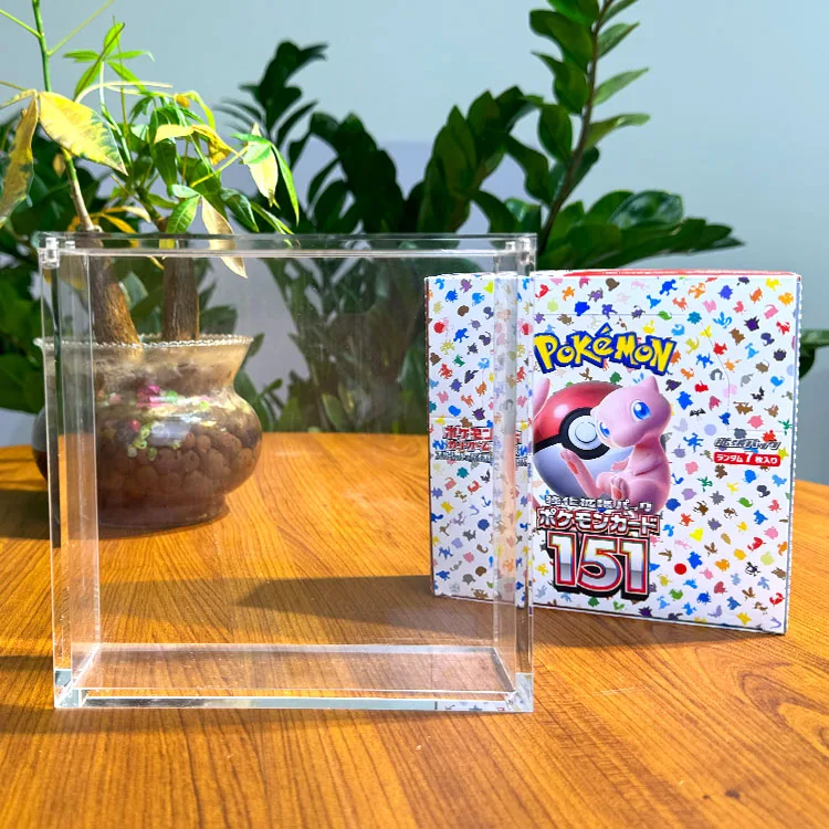 TCG Custom Hight Class Pokemon Large Japanese Acrylic Booster Box Display  Case Custom Logo for Pokomon Shining Star UV Resistant