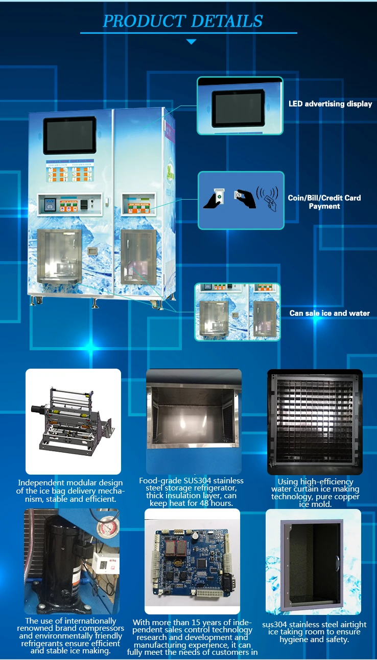 Commercial Vending Water Processor and Ice Machines Dispenser Ice and Water Vending Machine