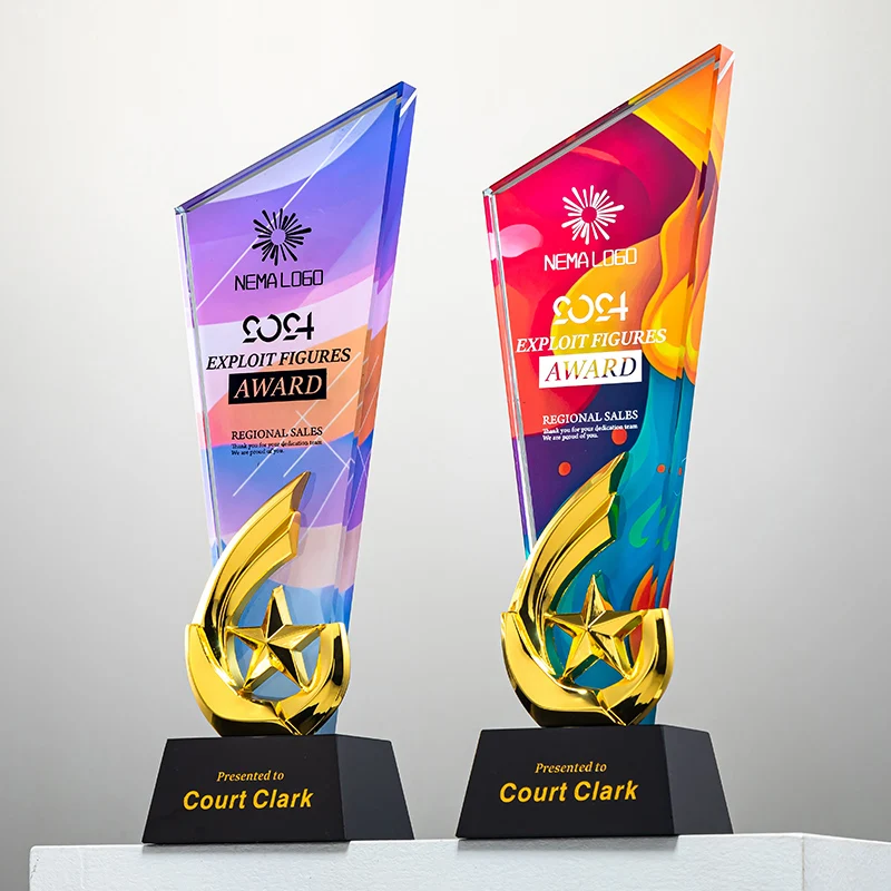 product small bridge 2025 new creative design events souvenirs customized logo sublimation crystal trophy award-37