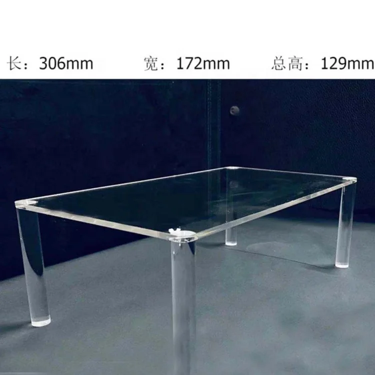 HLZC Présentoir En Acrylique Et Bois Pour Objets De Collection, Desserts, Bijoux, étagère Transparente Pour Table (4 Niveaux, 20 Cm