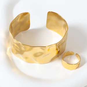 Customizable Fine Eye Fashion Snap Real 18K PVD Stainless Steel Bracelets Bangles Ring Sets Weddings Engagements Anniversaries