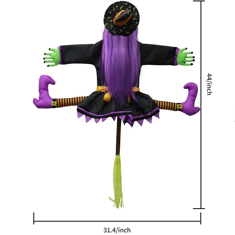 Ready to ship halloween large witch crashing into tree door