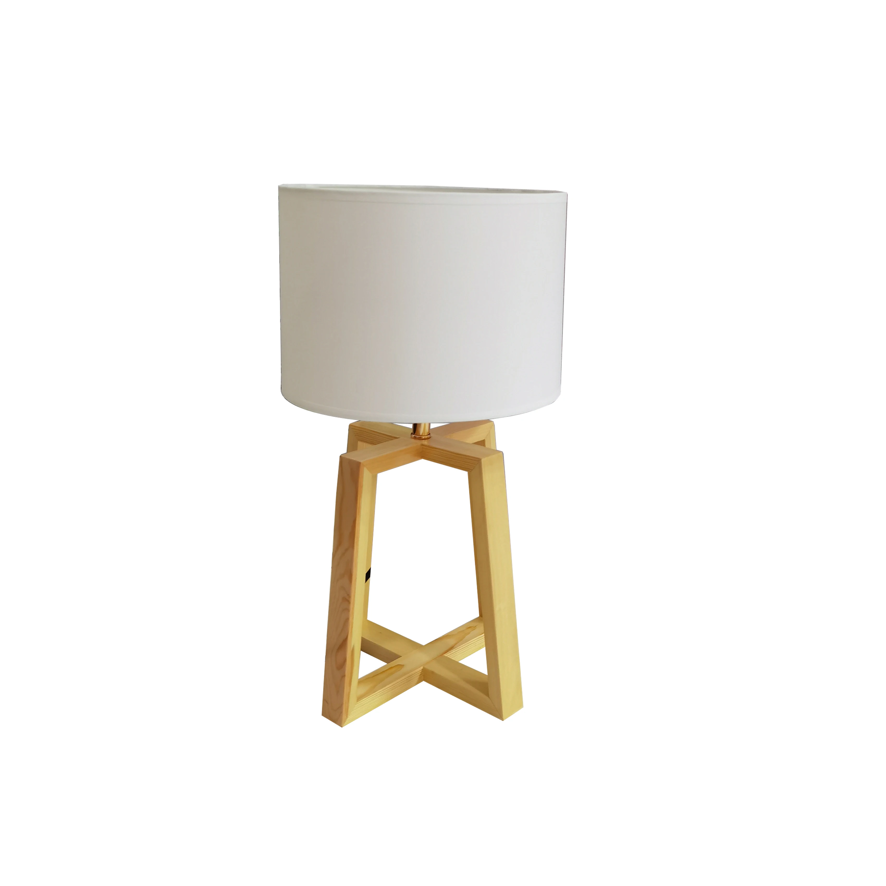 simple desk lamp cloth bedroom  LED wooden table lamp