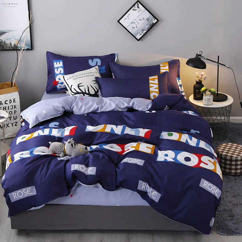 Высококачественный Комплект постельного белья из 4 предметов с принтом пододеяльник простыня оптовая продажа от производителя комплект роскошного большого
