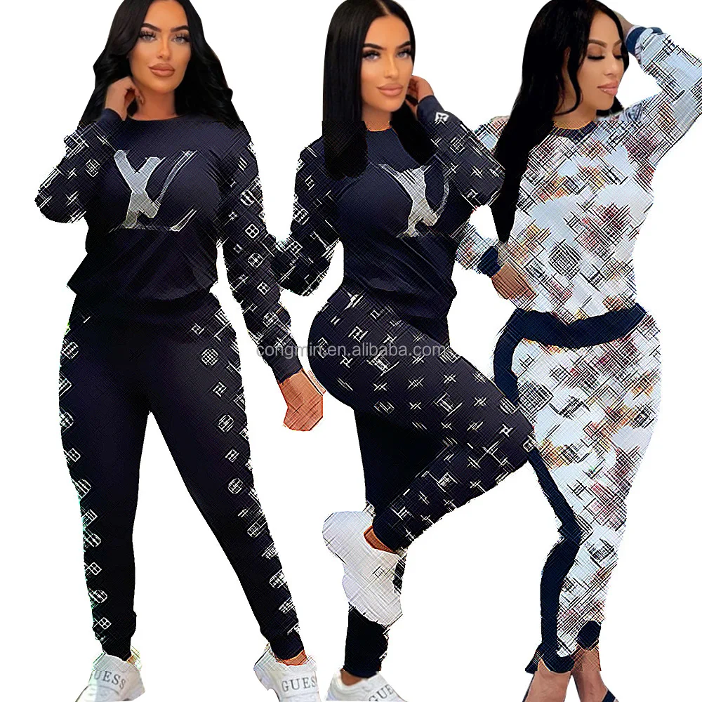 Fall Cotton Two Piece Set New Winter Women Clothes Casual Sports Suit ...