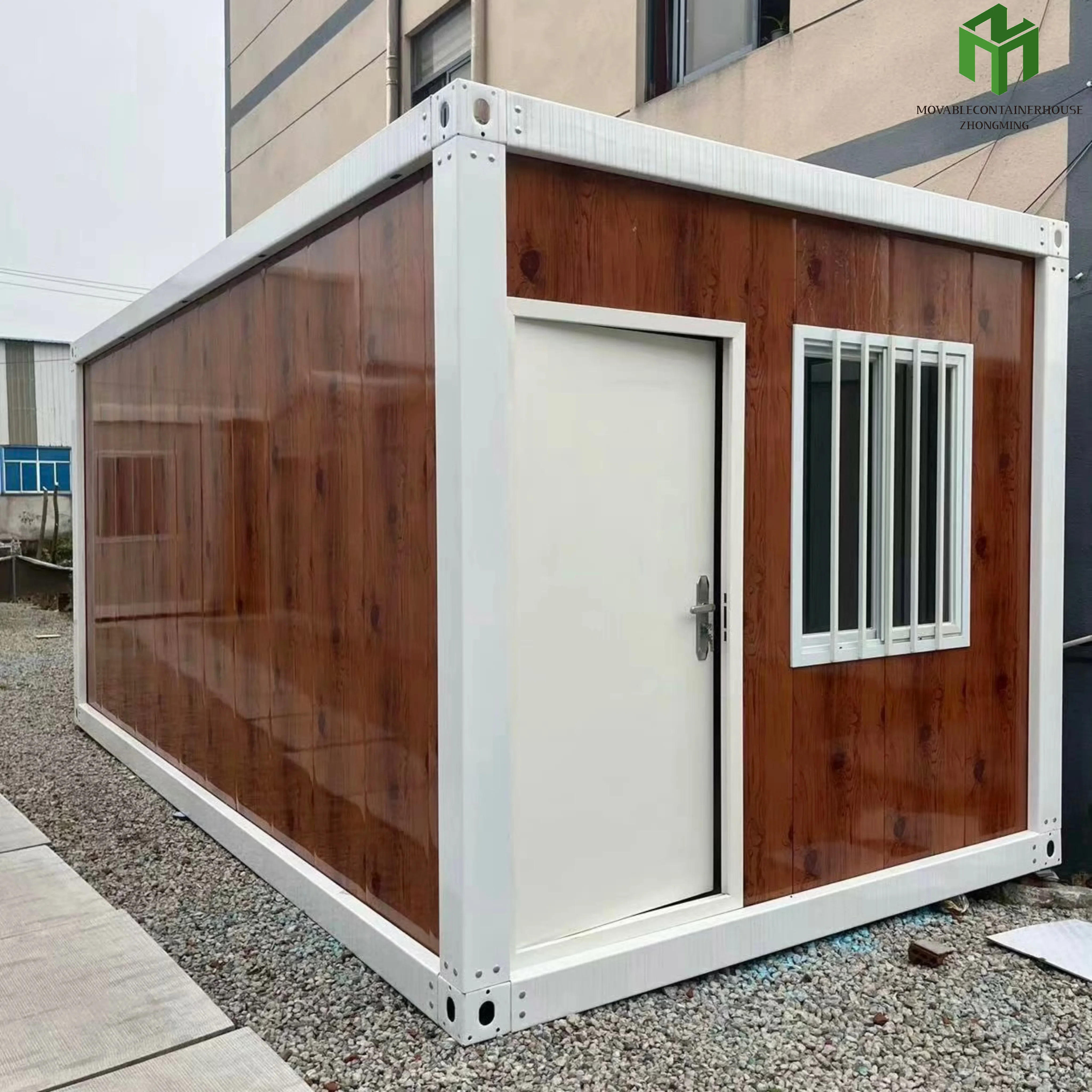 Bâtiment de bureau en bois plat empaquetable, maison en conteneur pour autre usage hôtelier avec panneaux sandwich