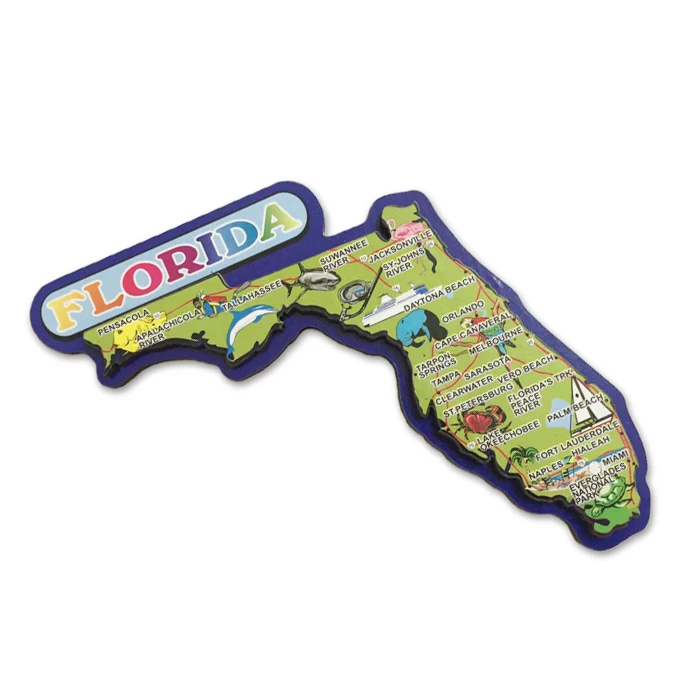 Florida Souvenir Oven Mitt f/ State Map & Graphics - Left Hand - New Sealed  NIP