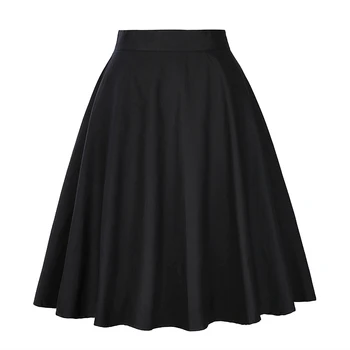 2021 Women Red Black Purple Short Skirt Vintage A-line Summer Skater Ladies High Waist Casual Skirt VD0020