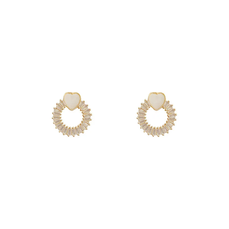 hollow circle stud earrings