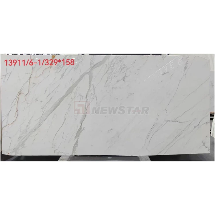 Kitchen Rectangular Slab NEWSTAR Calacatta White Quartz Kitchen Rectangle Countertop Marble ...