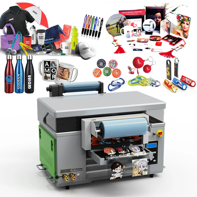 UV Printer 40cm*60cm Small DTF Entrepreneurial Creative Manufacturing Machine for Phone Case Badge Glass Pens Sticker Wood Metal